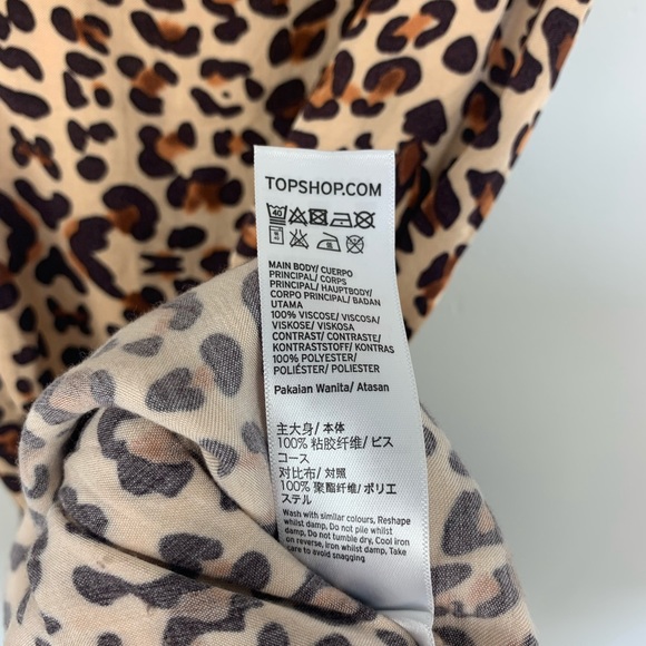 Topshop Leopard Satin Mini Slip Dress 6 - Picture 8 of 11